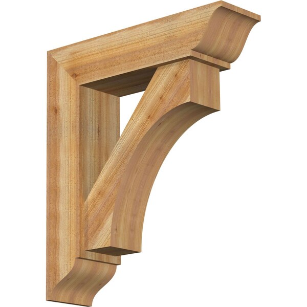 Ekena Millwork Westlake Traditional Rough Sawn Bracket w/ Offset Brace, Western Red Cedar, 8"W x 30"D x 34"H BKT0806X30X34WTL01RWR - main